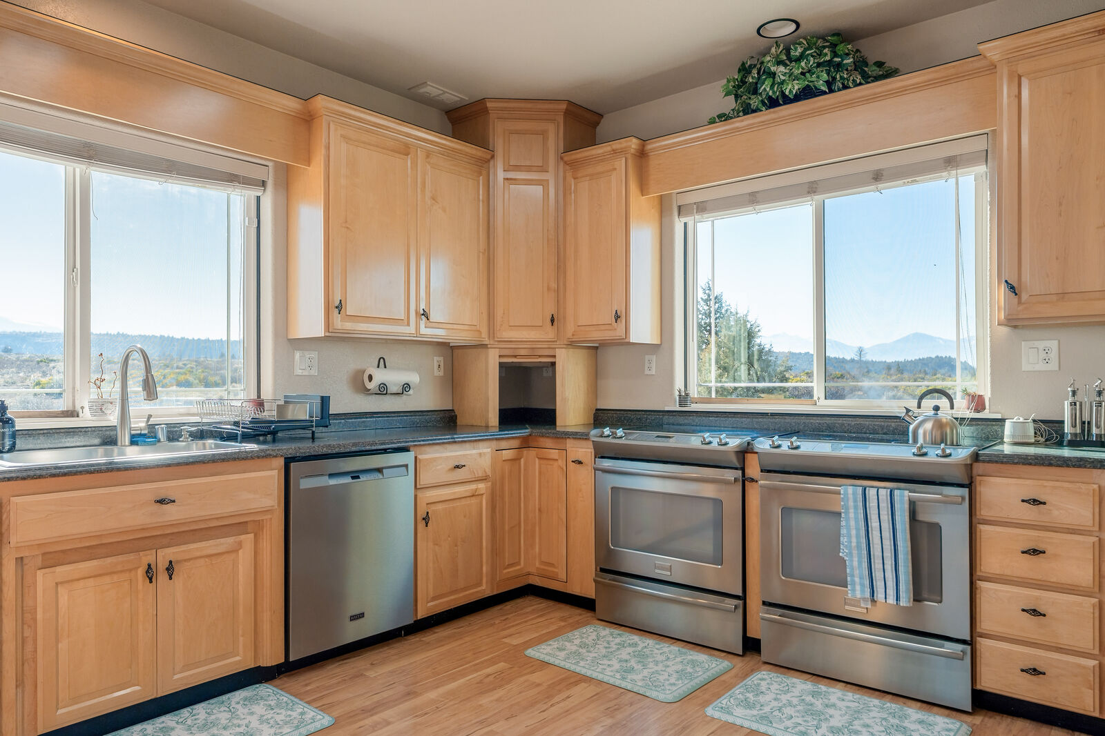 Kitchen — stainless appliances and windows